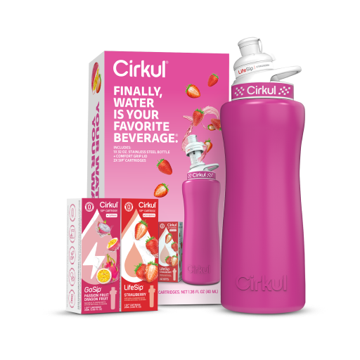 32oz. Hot Pink Stainless Steel Bottle Starter Kit - Fresh Pair