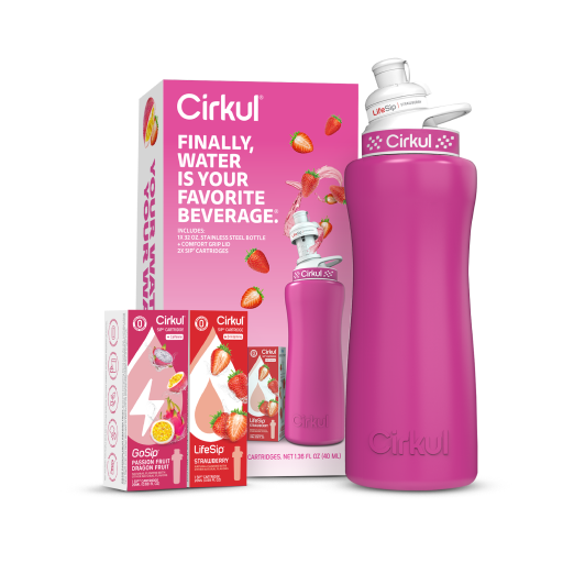 32oz. Hot Pink Stainless Steel Bottle Starter Kit - Fresh Pair