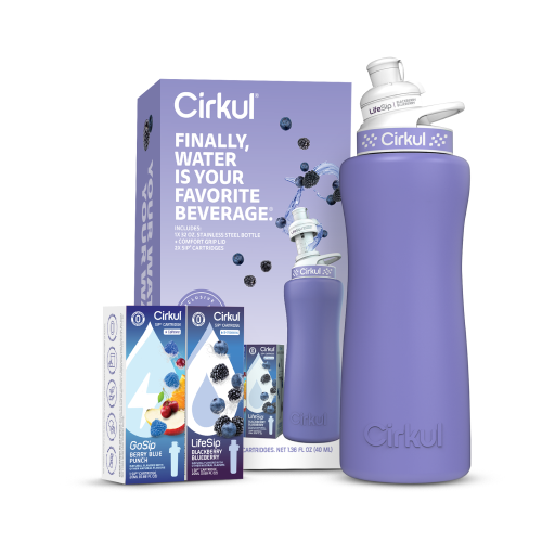 32oz. Matte Periwinkle Stainless Steel Bottle Starter Kit - Weekend Pair