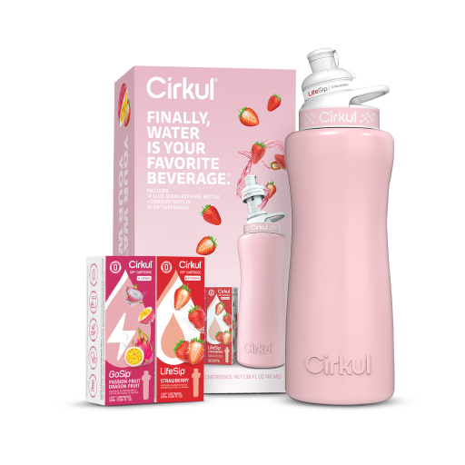 32oz. Blush Pink Stainless Steel Bottle Starter Kit - Fresh Pair