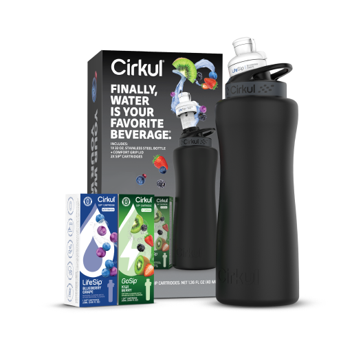 32oz. Matte Black Stainless Steel Bottle Starter Kit - Fresh Pair